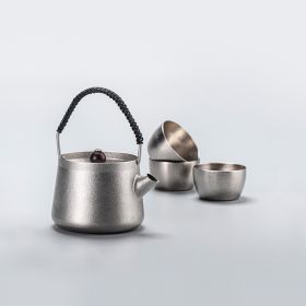 Wild Wind Titanium Tea Set Pure Titanium Small Teacup Outdoor Tea Making Device Titanium Teapot Titanium Bottle