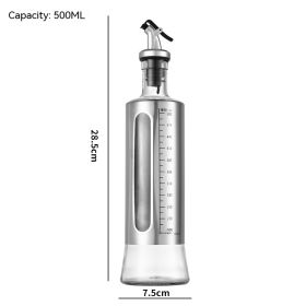 Kitchen Storage Bottle Cooking Oil Vinegar Seasoning Bottle Glass (Option: Other-500ML Scale Model)