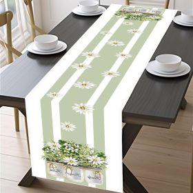 Linen Table Runner Pastoral Flowers Dining Decoration Tablecloths (Option: 06-33cm 183cm)