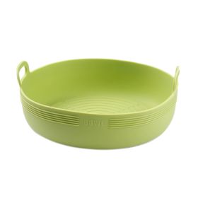 Air Fryer Bowl Silicone High Temperature Resistance (Option: Round Green)